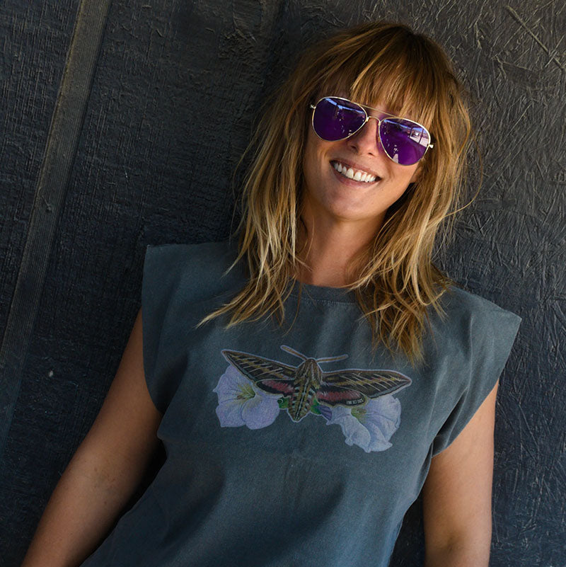 Faded Black Fall '25 Moth Cropped Muscle Tank